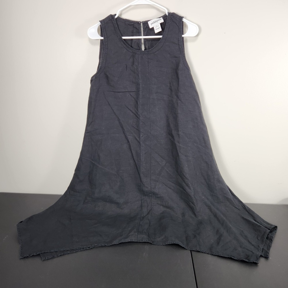 Peck & Peck 100% Linen Dress‎ Handkerchief Hem Sz L Sleeveless Shift Lagenlook